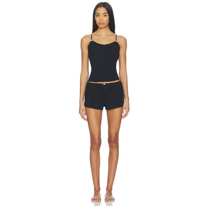 Homebodii 【 Pointelle Cami Set Women Black 】 レディース 黒いこと 黒いこと