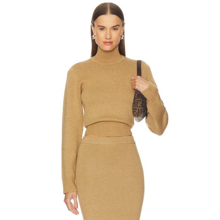 Camila Coelho 【 Costansa Turtleneck Sweater Women Dark Taupe 】 調教師 レディース
