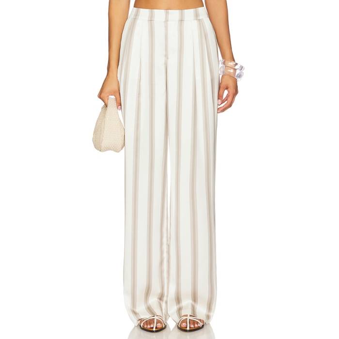 Seroya 【 Marlowe Satin Pant Women Sand \u0026Amp; Eggshell 】 サテン パンツ レディース 砂色・サンド