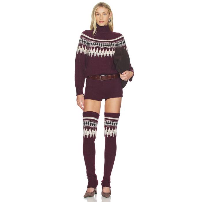 Seroya 【 Rocky Romper Women Merlot Fairisle 】 ロンパース レディース