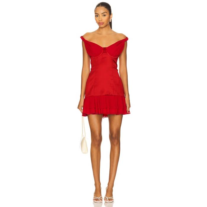 Majorelle 【 Tia Mini Dress Women Cherry Red 】 お召しもの レディース Red 赤・赤いこと