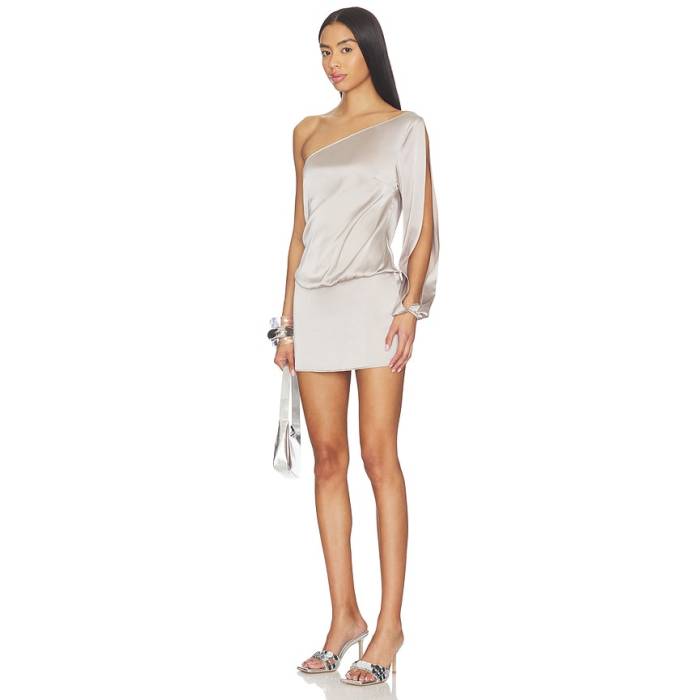ライオネス Lioness 【 One Shoulder Mini Dress Women Silver 】 お召しもの レディース Silver しろがね色・しろがね色
