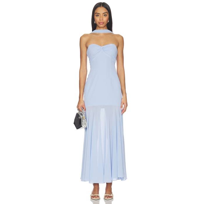 More To Come 【 Nicola Maxi Dress Women Sky Blue 】 お召しもの レディース 天の原 青み 青色