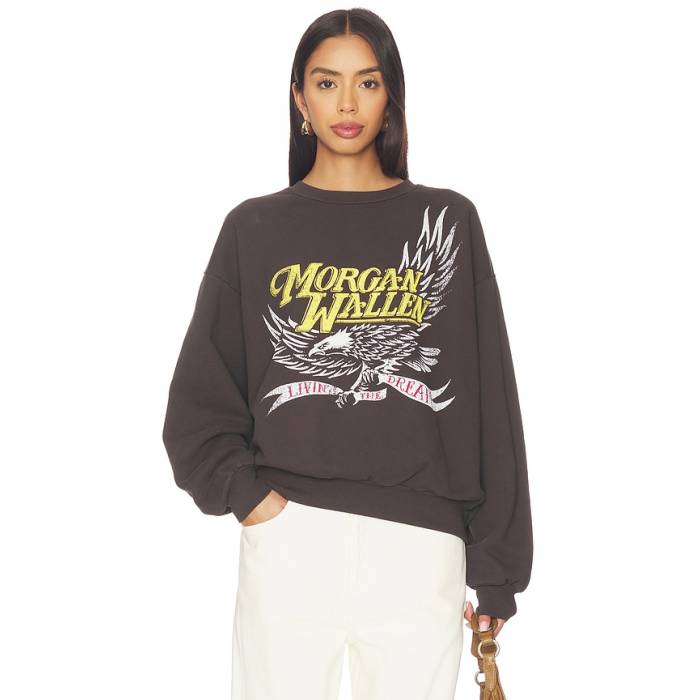 Daydreamer 【 Morgan Wallen Classic Eagle Oversized Crew Sweatshirt Women Washed Black 】 クラシック クルー スウェット トレーナー レディース 黒色 ブラック｜スニケス