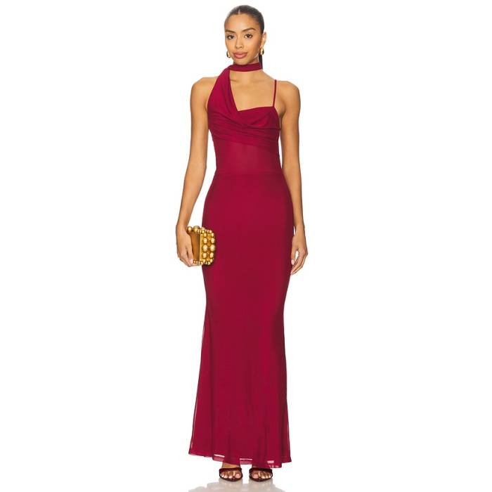 Superdown 【 Addie Maxi Dress Women Oxblood 】 お召しもの レディース 赤・オックスブラッド
