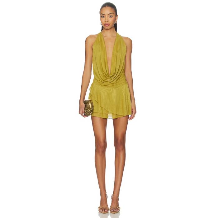 Superdown 【 Katsia Mini Dress Women Chartreuse 】 お召しもの レディース