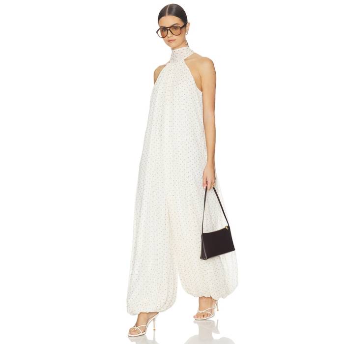 Rotate 【 Chiffon Balloon Jumpsuit Women Egret 】 飛び降りる背広 レディース
