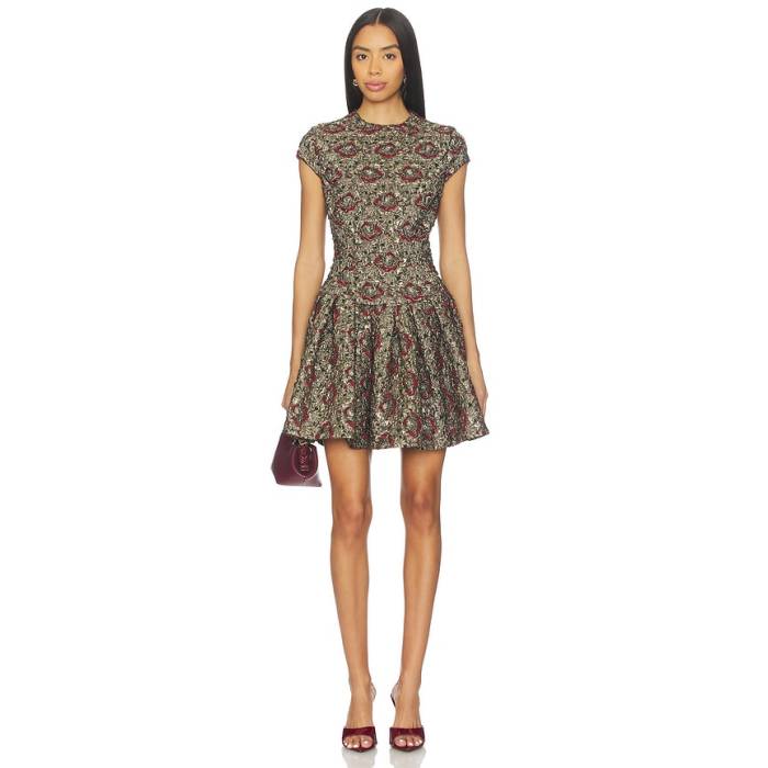 Simkhai 【 Elowen Short Sleeve Mini Dress Women Ruby Multi 】 Sleeve 捩り お召しもの レディース