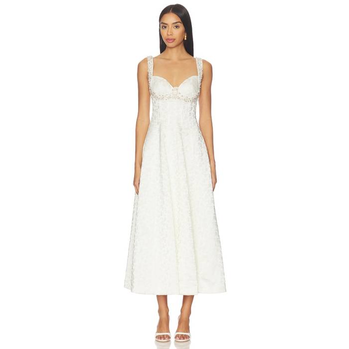 Simkhai 【 Charlotte Midi Dress Women White 】 シャーロット お召しもの レディース 白いこと 白いこと