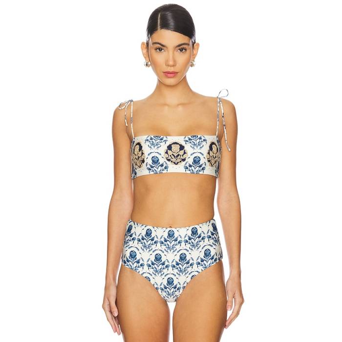 Agua By Agua Bendita 【 Primavera Relato Bikini Top Women Blue &Amp; Ivory Multicolor 】 レディース 青色 ブルー アイボリー|スニケス