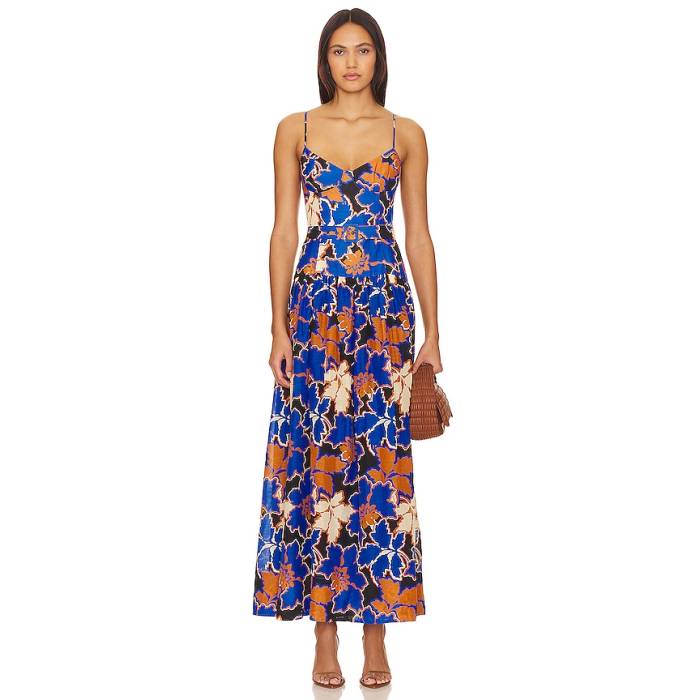 Shona Joy 【 Karla Bustier Maxi Dress Women Strong Blue \u0026Amp; Multi 】 御召しもの レディース 青碧 青碧