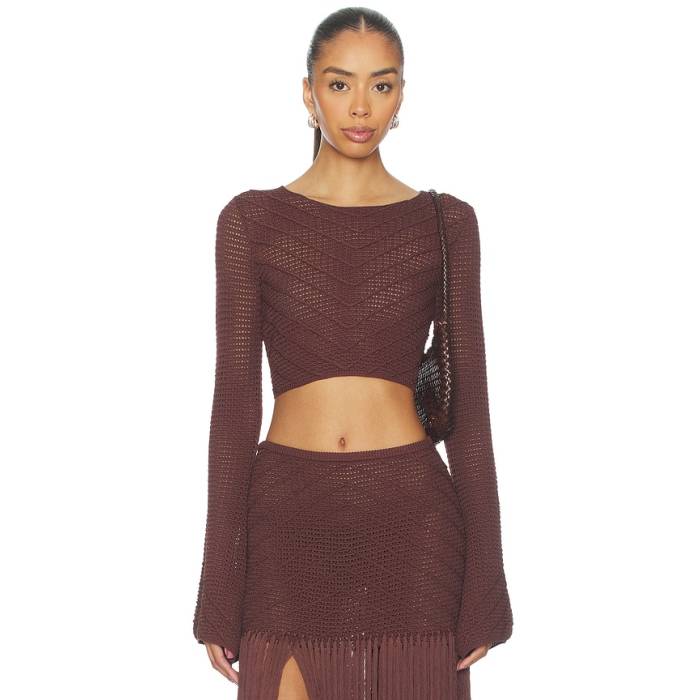 Devon Windsor 【 Erin Longsleeve Top Women Mahogany 】 ロング衣袂・長袖 レディース