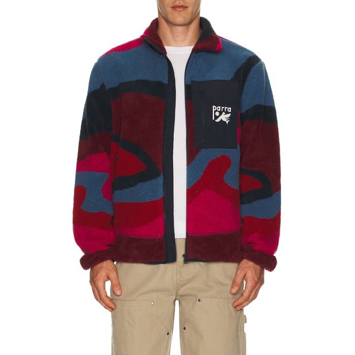 By Parra 【 Full Ftp Booster Polar Fleece Jacket Men Red 】 ポーラー フリース Jacket 上衣 メンズ Red 赤・赤いこと