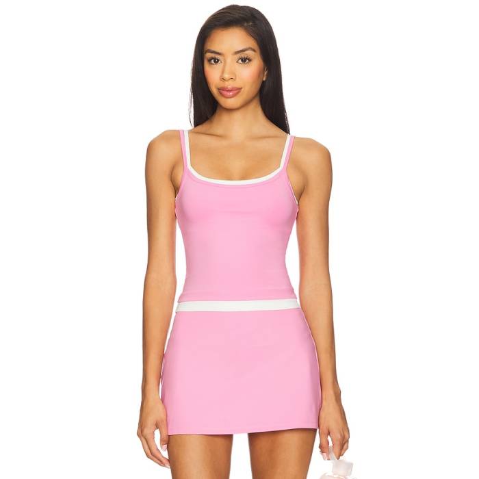 Wellbeing + Beingwell 【 Flowwell Sage Tank Women Rose Pink \u0026Amp; Bone 】 貯蔵タンクいの一番 レディース Rose サクラ色 pink サクラ色
