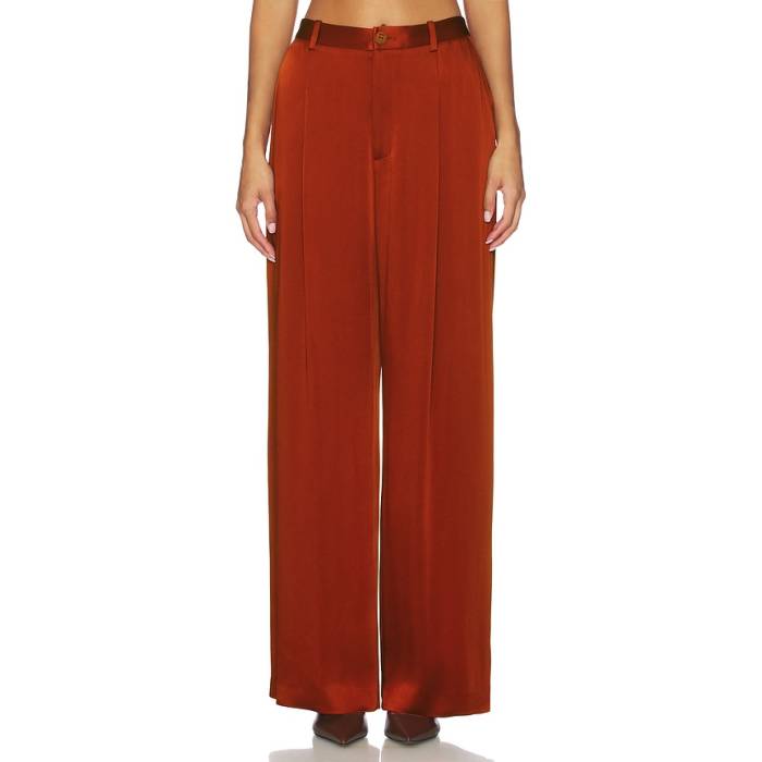Lapointe 【 Satin Relaxed Pleated Pant Women Rust 】 繻子 ズボン下 レディース