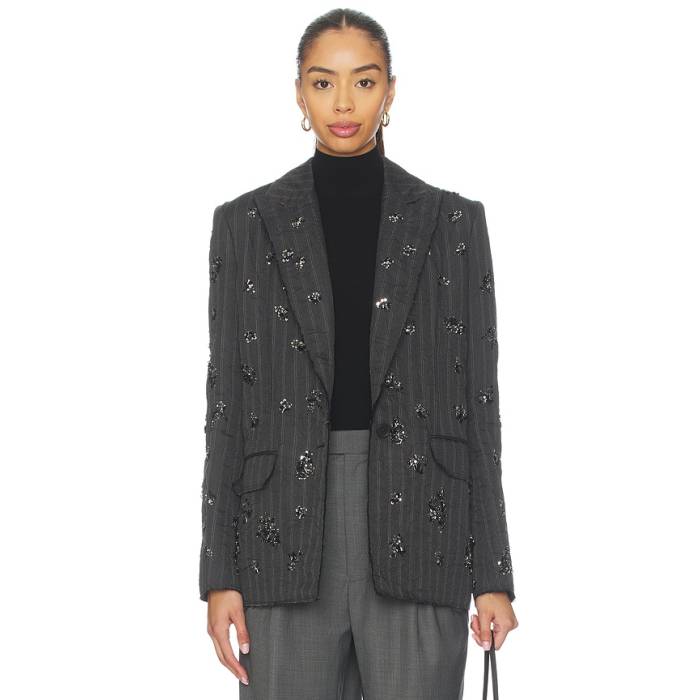Simkhai 【 Murphy Blazer Women Charcoal Stripe 】 ブレイザー レディース 濃灰色 Stripe 縞模様