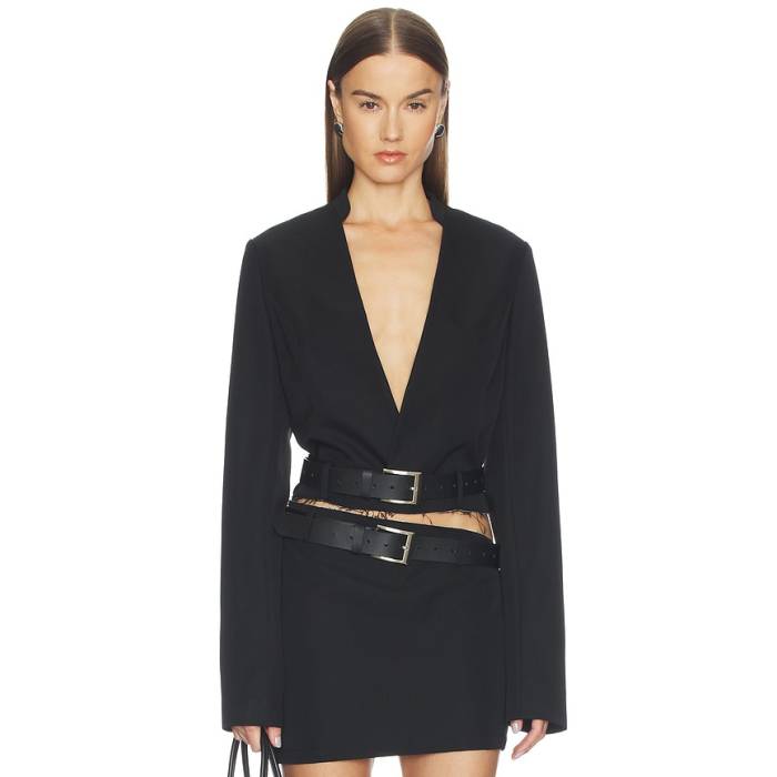 Jade Cropper 【 Cropped Blazer Women Black 】 ブレイザー レディース 黒いこと 黒いこと