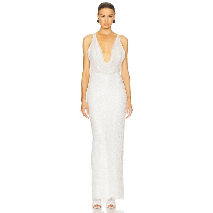 Michael Costello 【 X Revolve Terrence Gown Women Ivory 】 レディース 象牙色