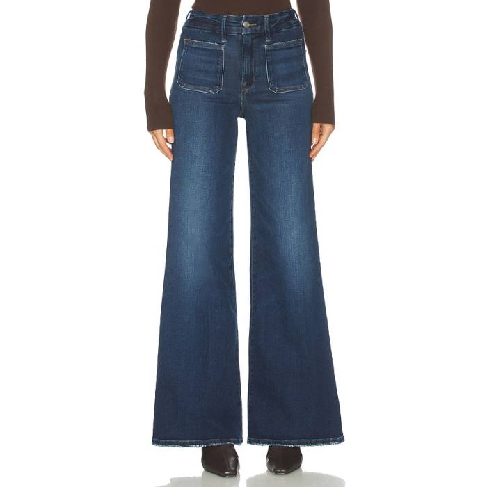 好ましいアメリカン Good American 【 Soft Tech Good Waist Palazzo Jeans Women Indigo 】 テック デニム レディース 藍色・インディゴ