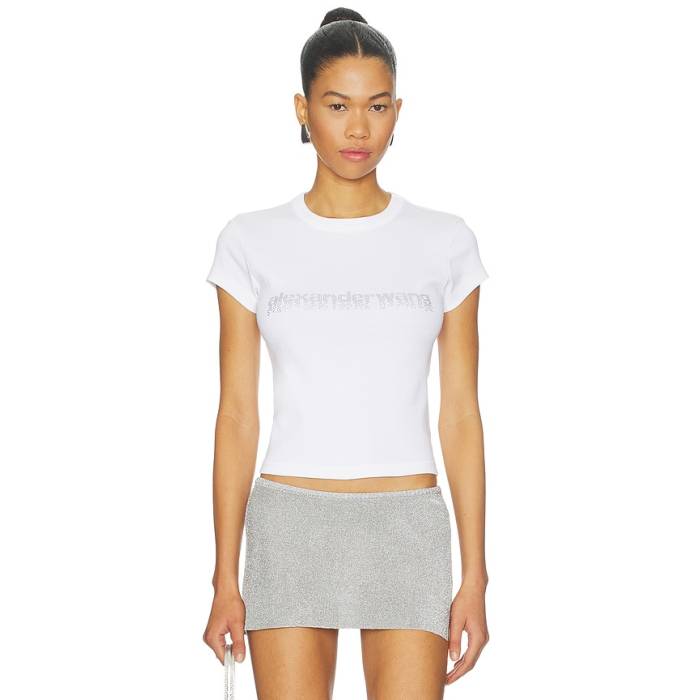 アレキサンダーワン Alexander Wang 【 Baby Tee With Hotfix Graphic Women White 】 ティーシャツ グラフィック レディース 白いこと 白いこと
