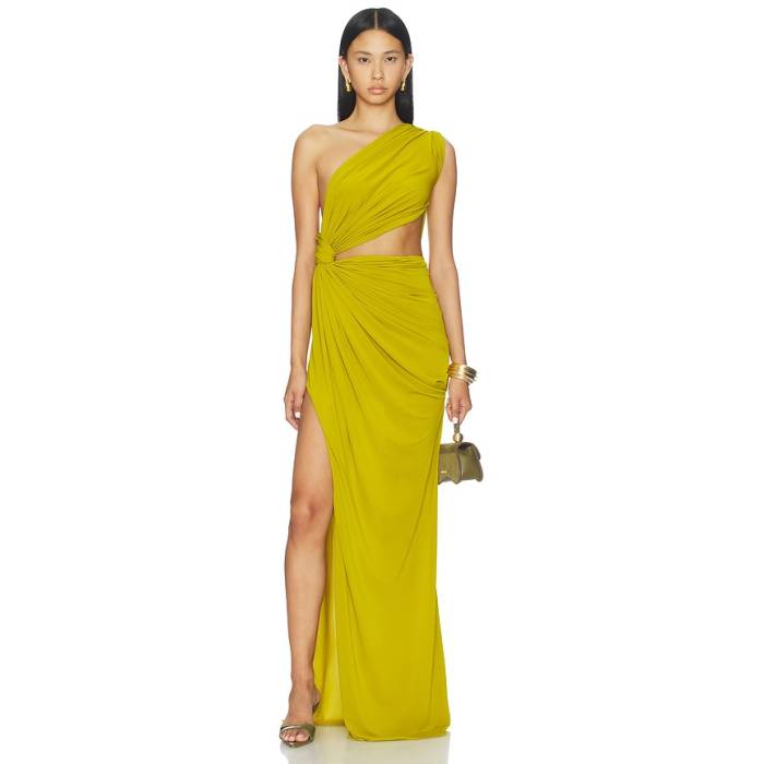 Alex Perry 【 One Shoulder Draped Gown Women Chartreuse 】 レディース