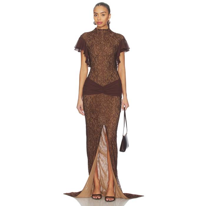 De La Vali 【 Noor Maxi Dress Women Brown 】 ドレス レディース 茶色 ブラウン｜スニケス