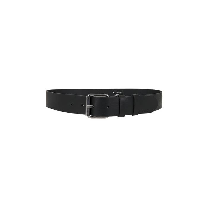 ヌーディージーンズ Nudie Jeans 【 Pedersson Leather Belt Men Black 】 なめし革 胴締め メンズ 黒いこと 黒いこと
