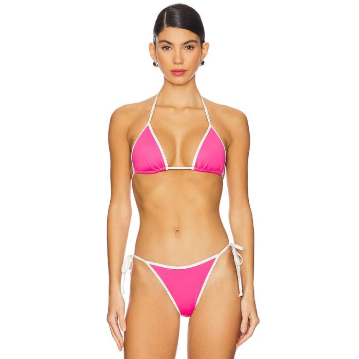 Lspace 【 Lotus Bikini Top Women Bubblegum Pink \u0026Amp; Cream 】 レディース pink サクラ色 皮膚軟化剤