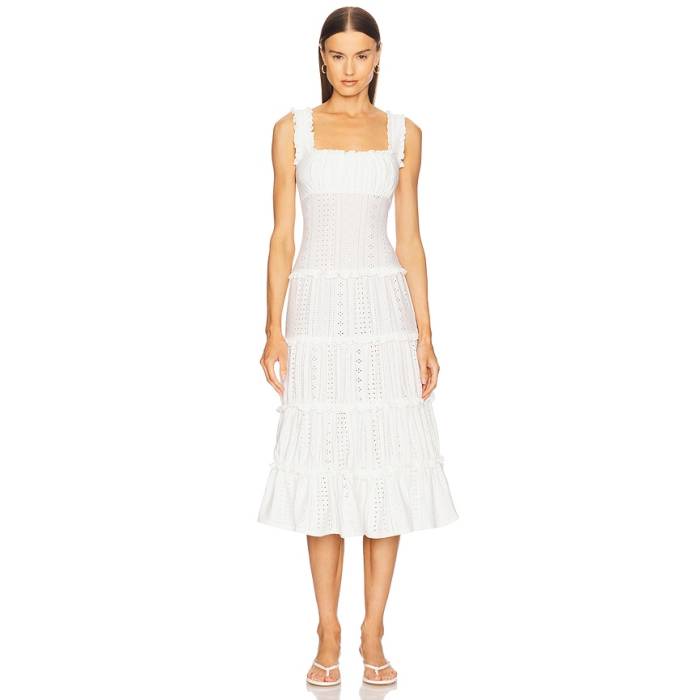 Loba 【 Carmen Midi Dress Women White 】 ドレス レディース 白色 ホワイト|スニケス