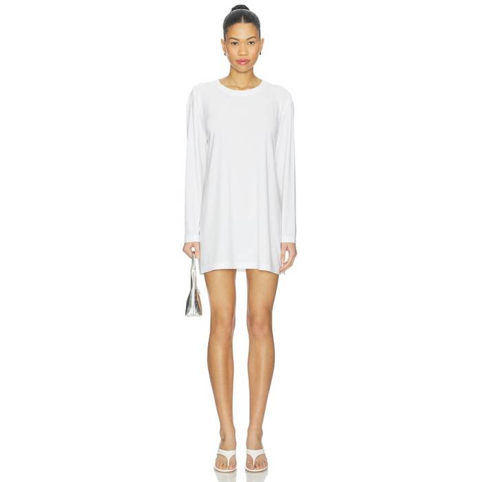 Norma Kamali 【 X Lifestyle Oversized Long Sleeve Mini Dress Women Snow White 】 ライフスタイル Sleeve スリーブ ドレス レディース 白色 ホワイト|スニケス