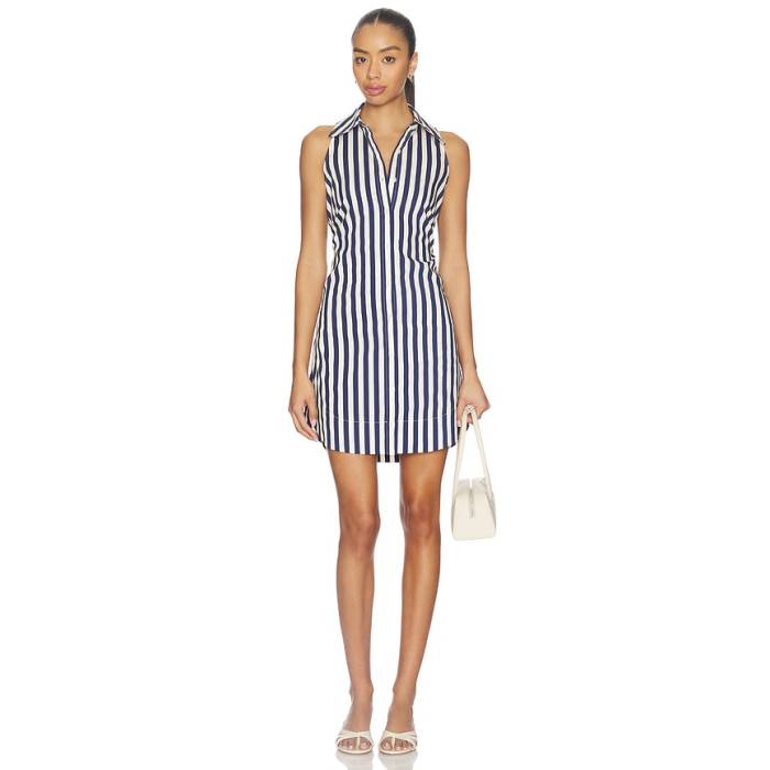 Simonmiller 【 Loch Mini Dress Women Navy \u0026Amp; Cream 】 お召しもの レディース 紺色 米国海軍 皮膚軟化剤