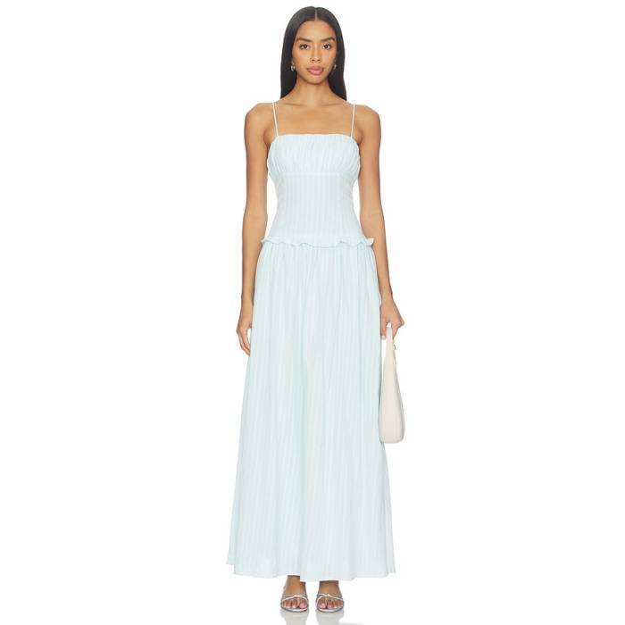 セブンワンダー Seven Wonders 【 Keily Square Neck Maxi Dress Women Blue 】 お召しもの レディース 青味 青色 レディースファッション-ドレス