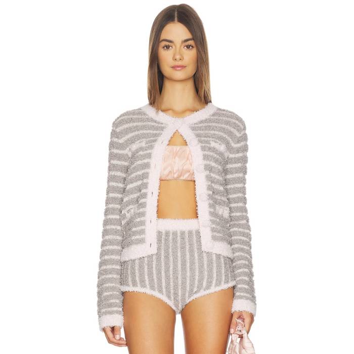 バウムウンドヘルガーデン Baum Und Pferdgarten 【 Caila Cardigan Women Fluffy Light Pink Stripe 】 ジレー レディース pink さくら色 Stripe 縞模様