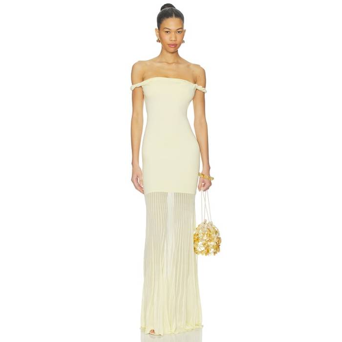 Sir. 【 Elia Off Shoulder Twist Dress Women Lemon Sorbet 】 御召しもの レディース