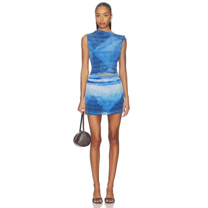 Sir. 【 Isla Mini Dress Women Estela Azul 】 御召しもの レディース