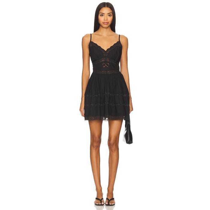 Loveshackfancy 【 Zima Dress Women Black 】 お召しもの レディース 黒いこと 黒いこと レディースファッション-ドレス