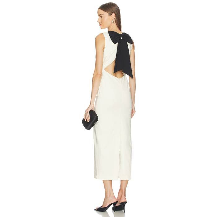 Camila Coelho 【 Lya Dress Women Ivory \u0026Amp; Black 】 お召しもの レディース 象牙色 黒いこと 黒いこと