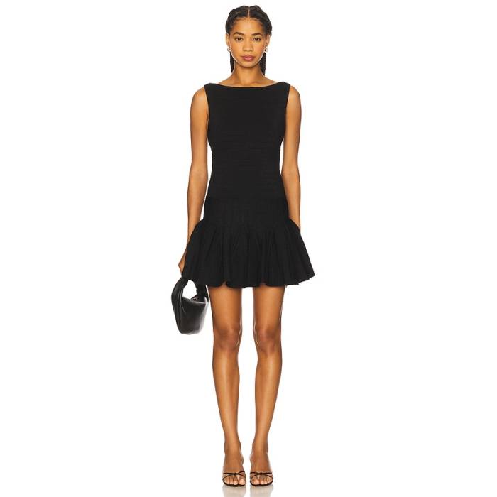 Retrofete 【 Audrina Knit Dress Women Metallic Black 】 編み物 お召しもの レディース 黒いこと 黒いこと ドレス-レディースファッション