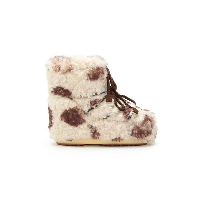 お月さまブーツ Moon Boot 【 Kids Icon Curly Low Boot Girls Cow 】 アイコン ブーツ お坊っちゃん キッズ
