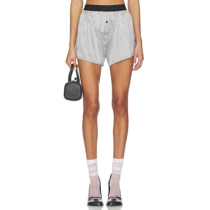 フルールドゥマル Fleur Du Mal 【 Unisex Boxer Short Women Ash Pinstripe 】 レディース