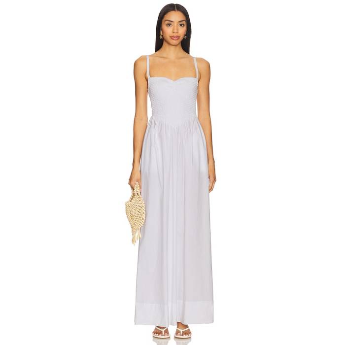 ショウミーユアムームー Show Me Your Mumu 【 Dixie Maxi Dress Women White Poplin 】 お召しもの レディース 白いこと 白いこと