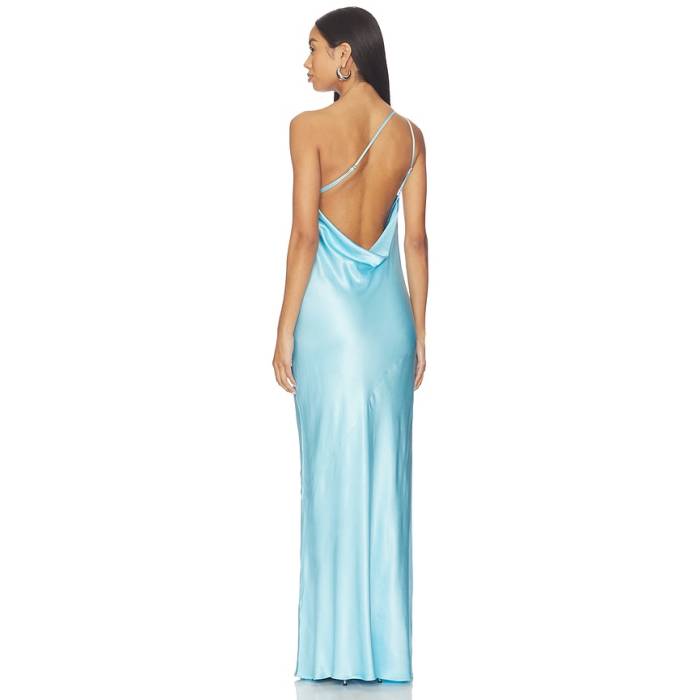 Shona Joy 【 La Lune One Shoulder Cowl Back Maxi Dress Women Iceberg Blue 】 天使の都市 御召しもの レディース 青味 青み
