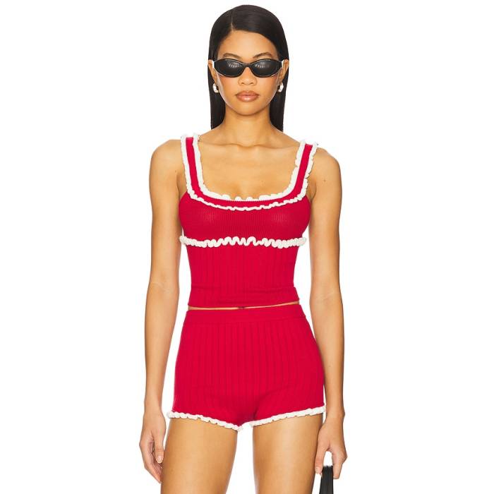 Majorelle 【 Brielle Tank Women Red &Amp; White 】 タンクトップ レディース Red 赤・レッド 白色 ホワイト｜スニケス
