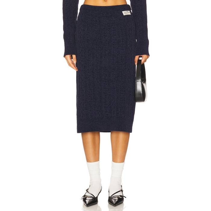 We11Done 【 Cable Midi Skirt Women Navy 】 レディース 紺色 米国海軍
