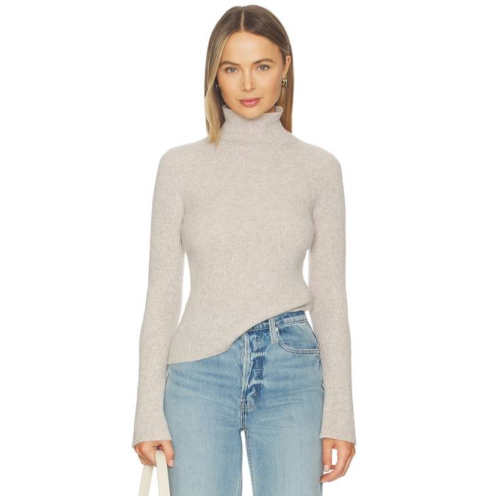 ジェームス 蝦蟇口 James Perse 【 Ribbed Funnel Neck Sweater Women Soft Beige 】 調教師 レディース ベージュ