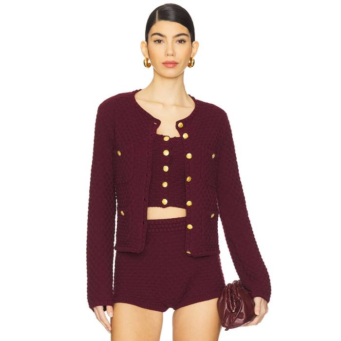 Majorelle 【 Evaline Cardigan Women Oxblood 】 ジレー レディース 赤・オックスブラッド