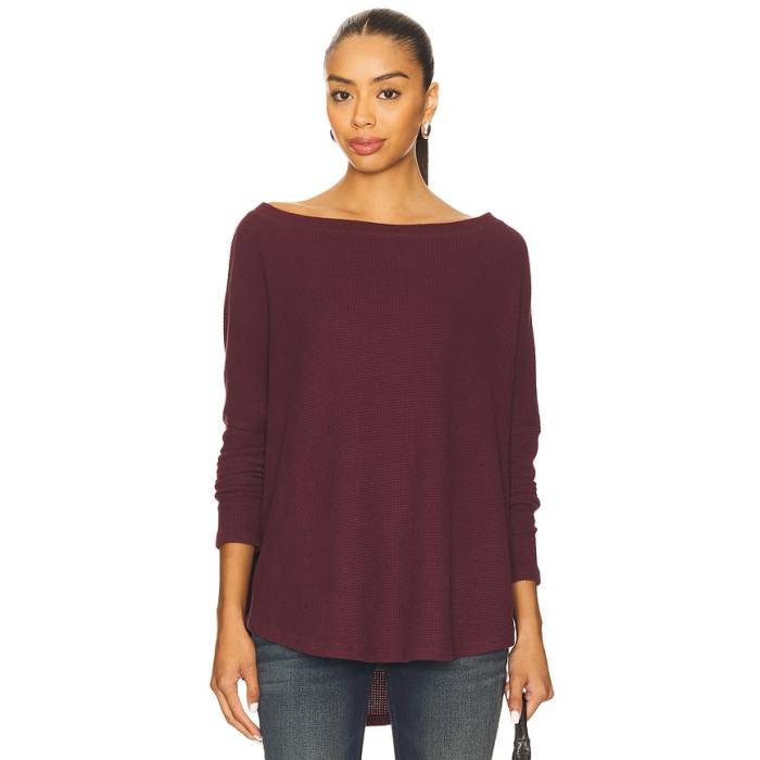 フリーピープル Free People 【 X We The Free Latte Blues Thermal Solid In Chocolate Grape Women Chocolate Grape 】 無償性 ブルース 固形体 レディース