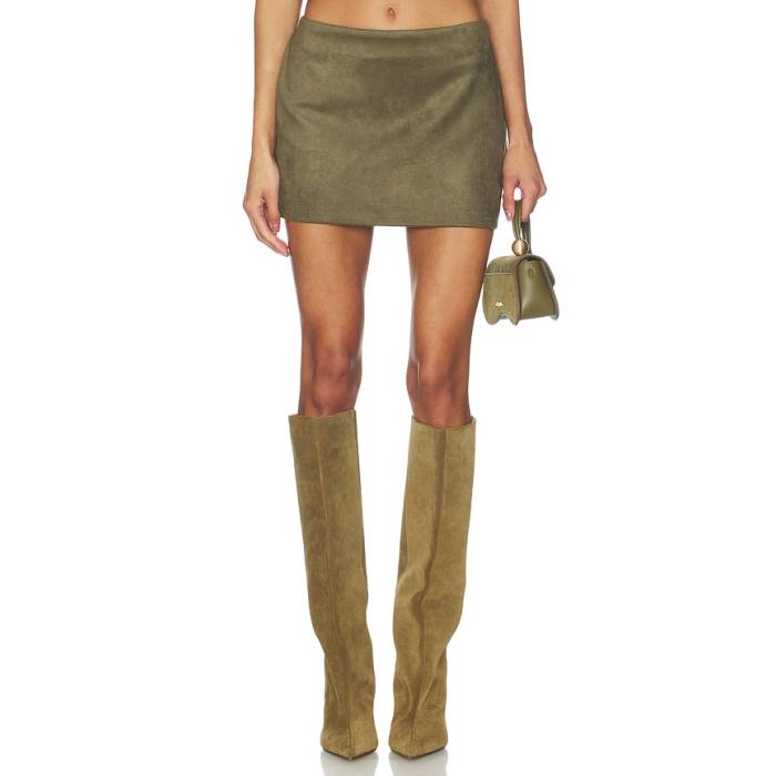 Superdown 【 Patsie Faux Suede Mini Skirt Women Olive Green 】 スエード・スウェード レディース olive オリーブ green 緑・グリーン|スニケス