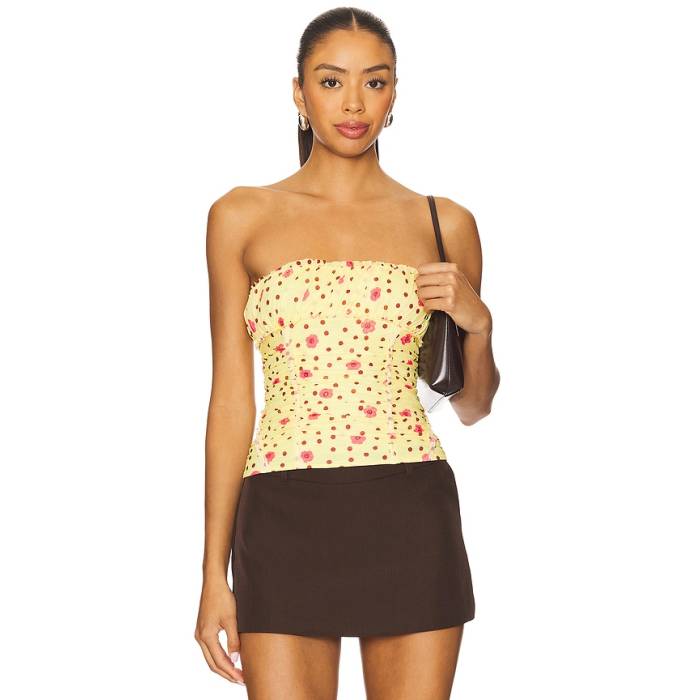 フリーピープル Free People 【 X Revolve Scottie Tube Printed Top In Yellow Marimba Combo Women Yellow Marimba Combo 】 yellow 黄味がかった・黄色 レディース yellow 黄味がかった・黄色