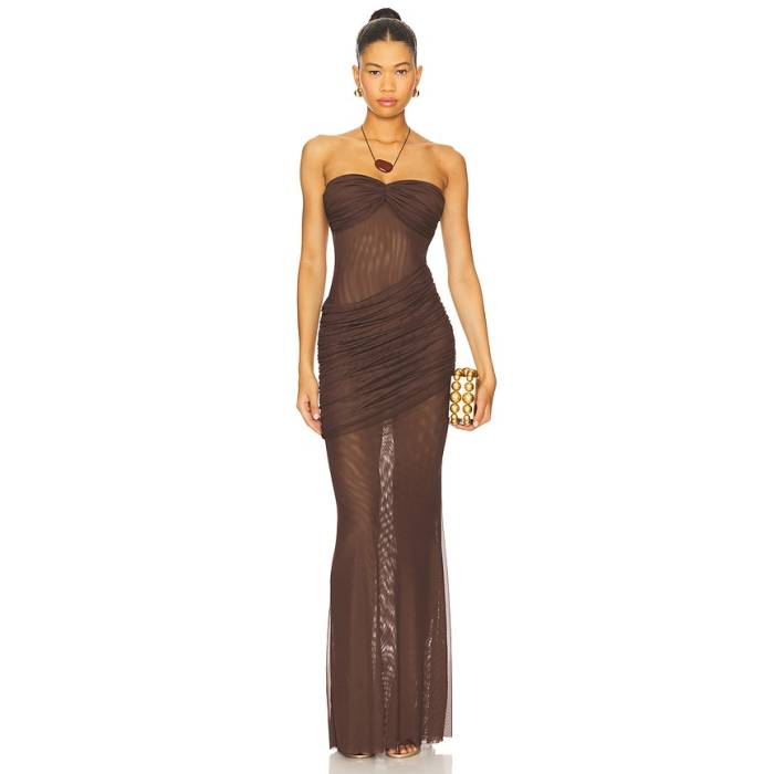 Bananhot 【 Erica Dress Women Brown 】 お召しもの レディース 赤銅色 赤銅色